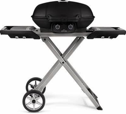 Picture of TravelQ™ 285X Portable Propane Gas Grill with Scissor Cart, Black